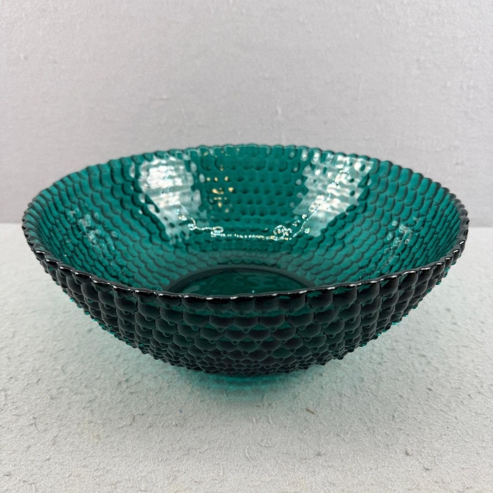 Blenko Art Glass Glimmer Bowl #943L Emerald Green